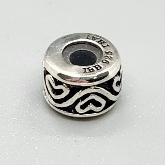 Jewelry - Individuality Beads Sterling Silver Striped Heart Stopper Bead
